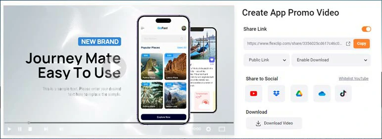 Easily share and repurpose your app promo video