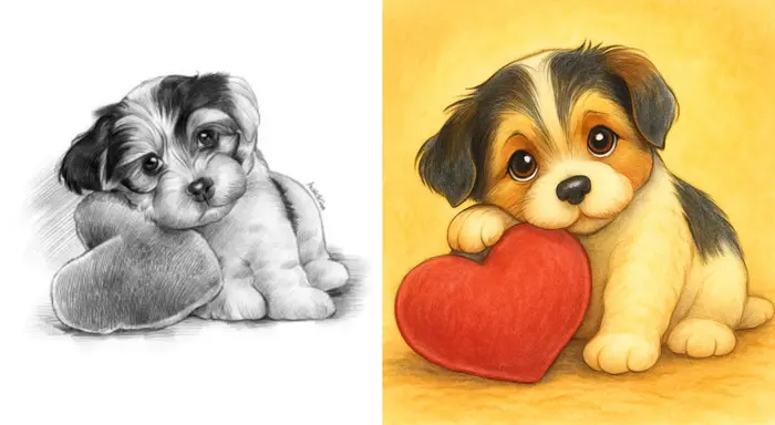 Sketch Portrait Rendering Example - FlexClip