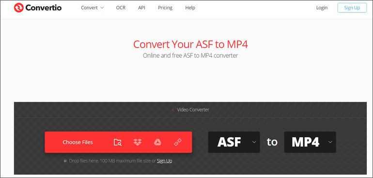 Convert ASF to MP4 Online with Convertio