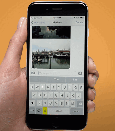 Use Siri to turn audio to text on iPhone's virtual keyboard.