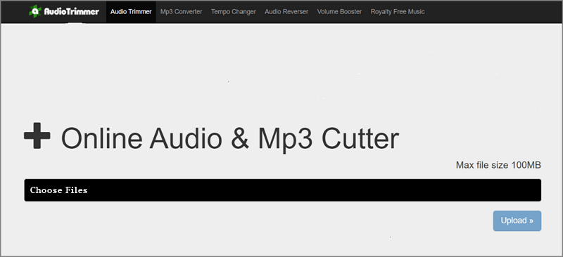 The mainscreen of the Audio Trimmer