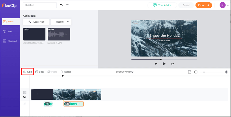 FlexClip - Trim the audio online