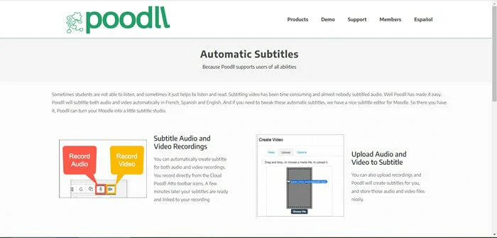 Auto Subtitle Generator - Poodll