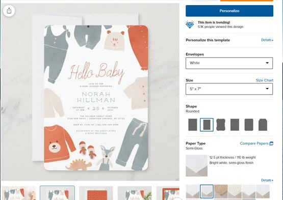 Make custom baby shower invitation cards by Zazzle