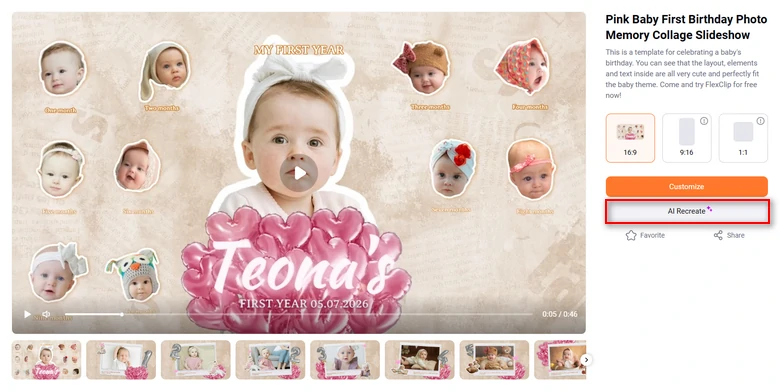 FlexClip AI Recreate Feature