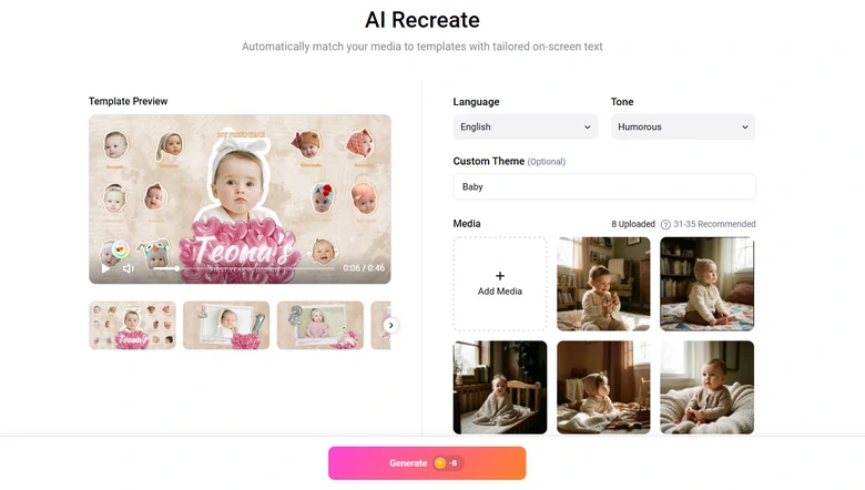 FlexClip AI Recreate Basic Setups