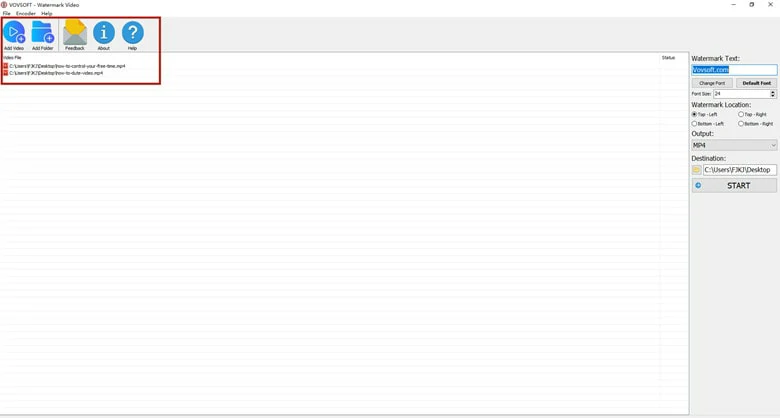 Drag the Video You Want to Watermark to Vovsoft Watermark Video