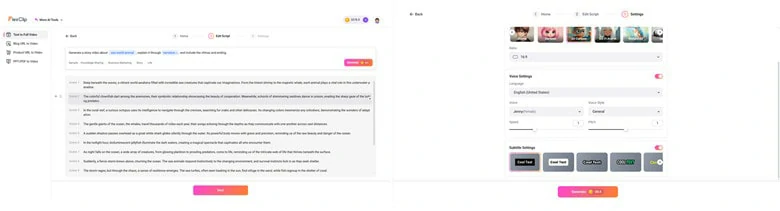 Edit the Script and Make Settings for Bedtime Story Video Generation