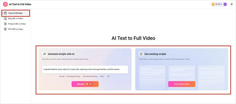 Generate Soothing Bedtime Story Video - Create Video Script