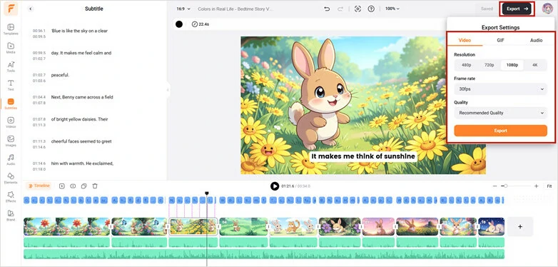 Generate and Download Bedtime Story Video