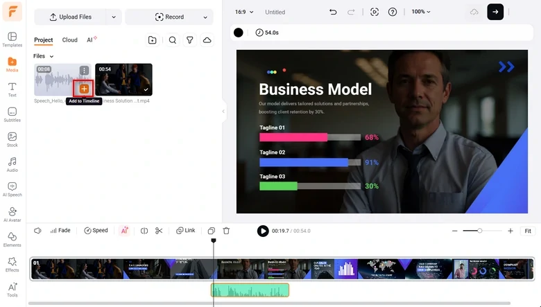Add the Generated Voiceover to the Timeline