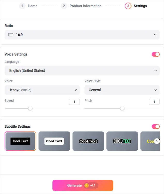 Set Up Your Christmas Product Ad Video Preferences - More Settings