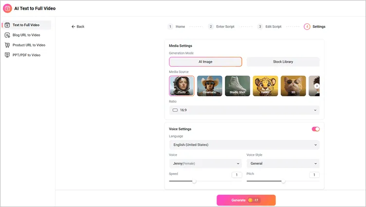 Convert Script to Christmas Advertising Video with AI