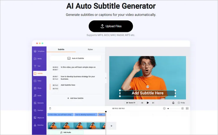 FlexClip's Auto Subtitle Generator for Your Christmas Ad