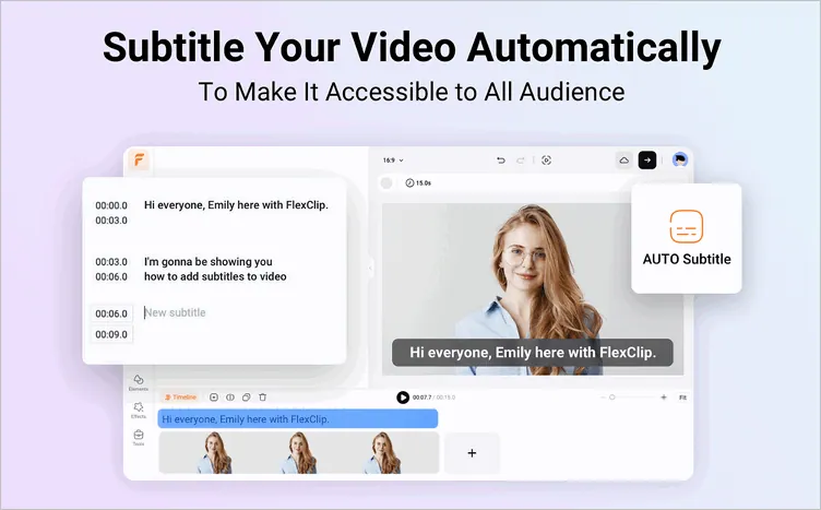 FlexClip's Auto Subtitle Generator for Your Christmas Ad