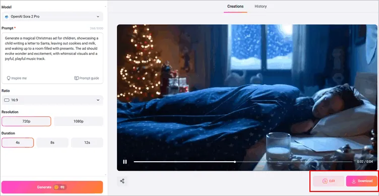 Try FlexClip's AI Video Generator to Create an AI Christmas Intro - Preview and Download