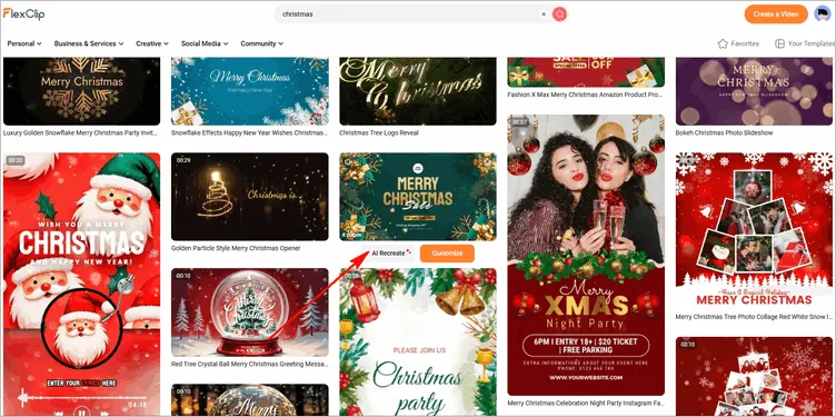 Recreate Any Christmas Template for a Custom Christmas Ad Video -Select Template