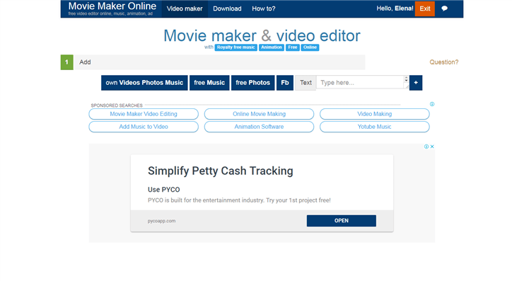 免費的線上影片編輯器 - Movie Maker Online