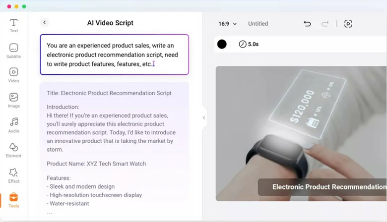 AI Video Script Generator in FlexClip