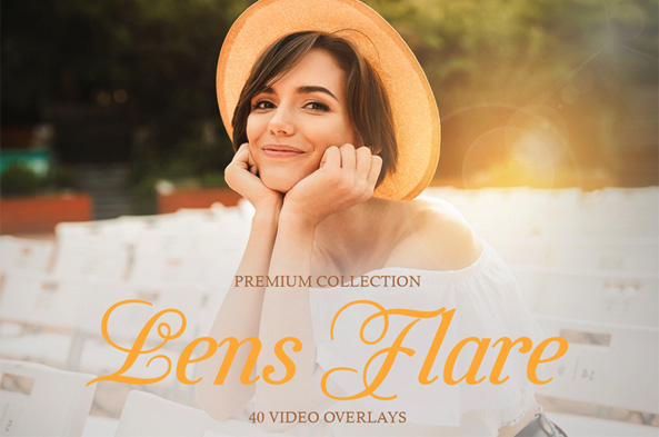 Use lens flare video overlay to create a romantic atmosphere