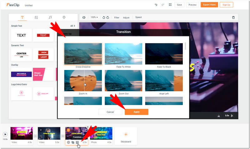 Add slideshow transitions freely.