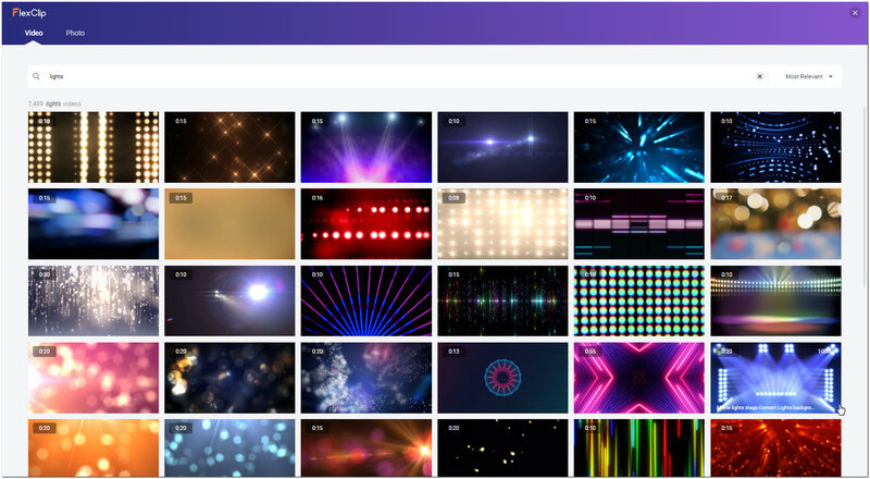Find lights video transitions for free use