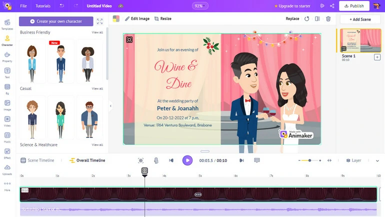 Animaker Wedding Slideshow Maker Overview