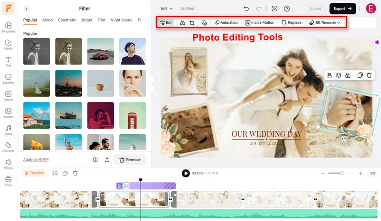 FlexClip Photo Editing Tools