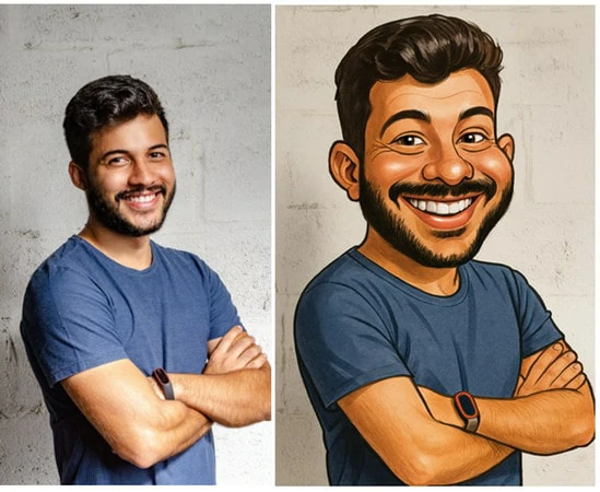 Cartoon Style Big Head Photo Generated by FlexClip's AI