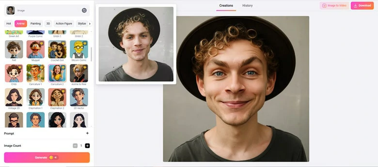 Generate and Download Your Big Head Effect Photo