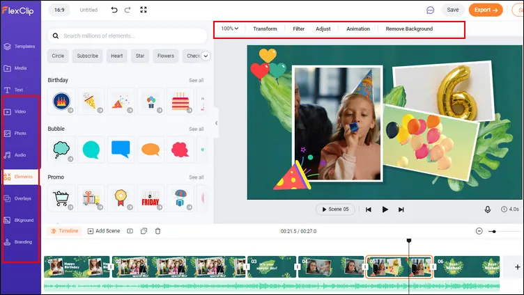 Create online photo collages 