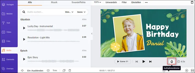 Create Birthday GIFs - Add Music