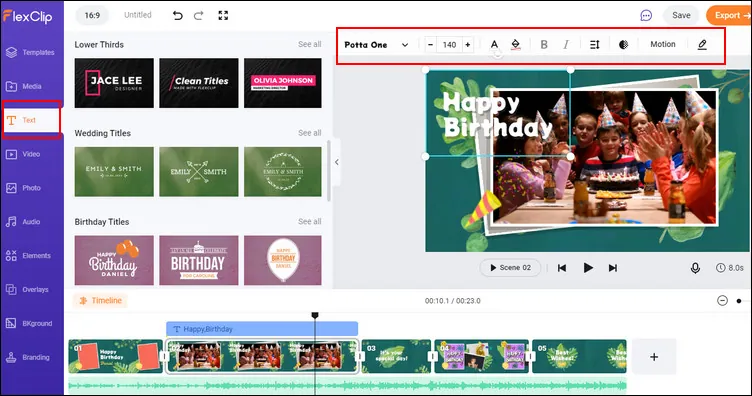 Create Birthday GIFs - Add Text