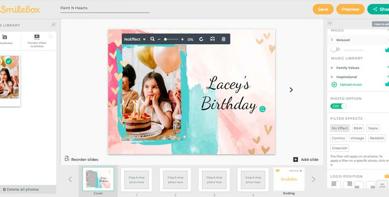 Create lovely birthday slideshows with Smilebox