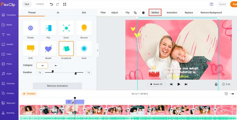 Easily animate elements in birthday slideshow videos with ease