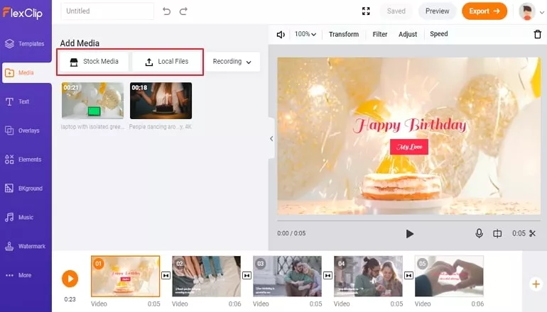 How to Make A Birthday Slideshow Online - Step 2