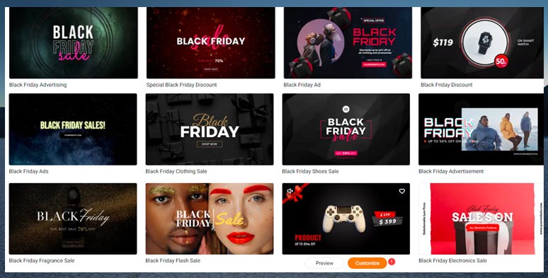 Select a free Black Friday sales template