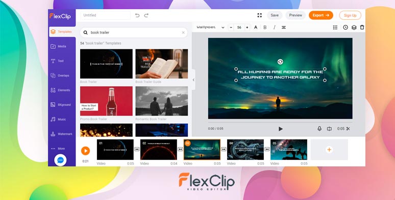 Make book trailers by FlexClip’s free book trailer templates