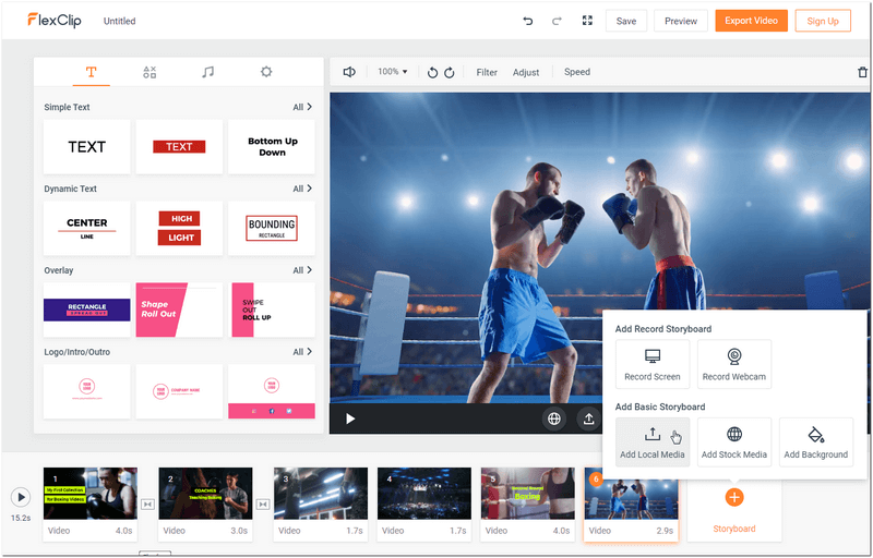 Upload & edit your boxing fight video freely