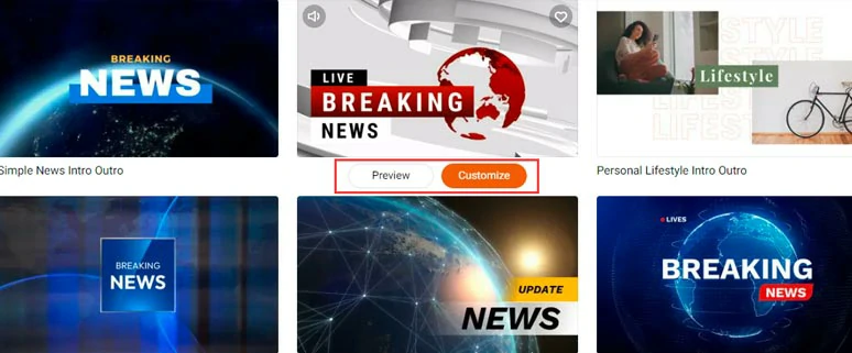 Select a breaking news template