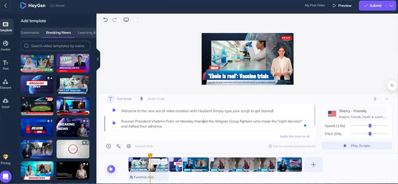 Make breaking news videos with HeyGen