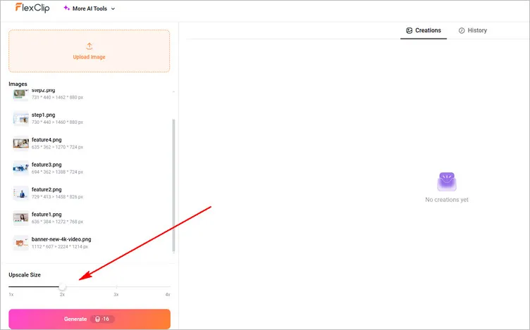 Convert Your Image to 4K Resolution with FlexClip - Setting