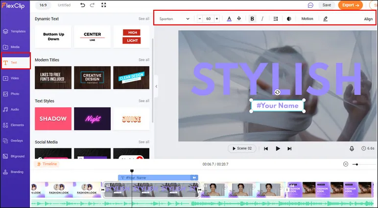 Make a Bumper Video with Template - Edit Text
