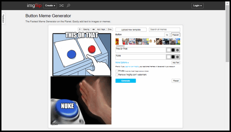 Imgflip button meme generator.