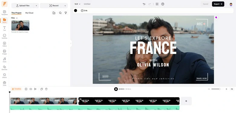 Use Drag-and-drop Operation to Replace the Template with Your Footage