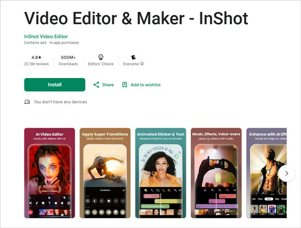 Alternative to CapCut for Mobile - Inshot
