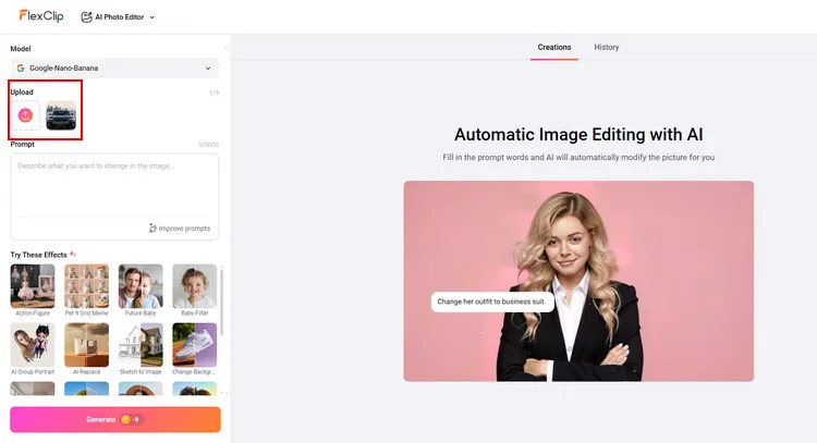 Upload Car Image to AI Photo Editor