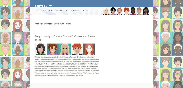 Cartoonify - Anime Character Creator Website