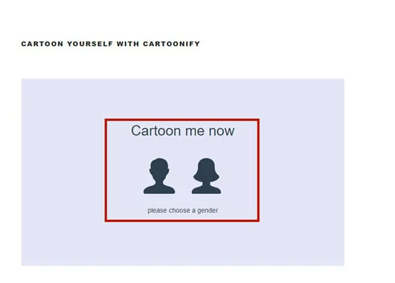 Visit the Cartoonify and Select Gender for Profile