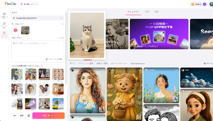 猫の写真をアップロード